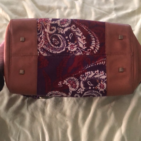 Talbots Purple Multicolor Paisley Medium Satchel Purse Handbag Bag - Picture 7 of 17